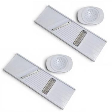 Imagem de Kit 2 Cortador Ralador Fatiador Dupla Face Alimentos Inox - Keita, Bra