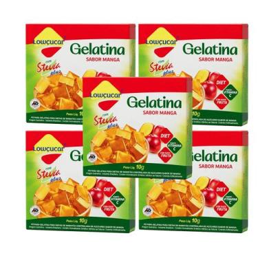 Imagem de Kit Gelatina Manga Zero Açúcar Plus com Stevia Lowçucar - 5 Unidades 1