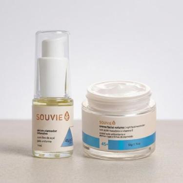 Imagem de Kit Creme Facial Noturno + Sérum Clareador 45+ Souvie