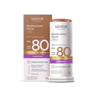 Imagem de Multiprotetor Facial Stick  Labotrat  Dermo Sun  FPS 80  15g  Cor Médi