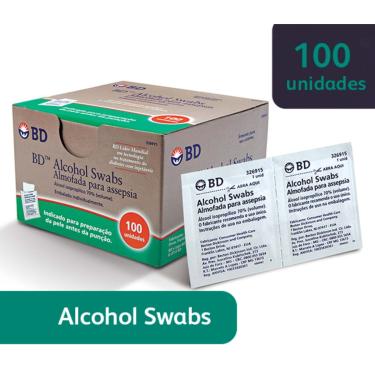 Imagem de Almofada para Assepsia Alcohol Swabs BD com 100 unidades 100 Unidades