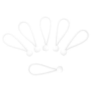 Imagem de Generic 6 unidades de tiras de amarração resistentes a UV para acampamento, barracas, cargo, fio de fixação e mangueiras - branco, 20 cm
