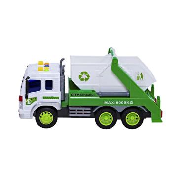 Imagem de Caminhão de brinquedo infantil Coleta de lixo com Caçamba a fricção luzes e som BBR