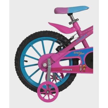Imagem de Bicicleta athor aro 16 baby lux angel feminina rosa c/ kit azul sh/rosa
