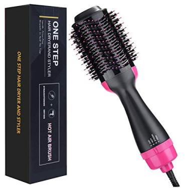 Imagem de Pincel de ar quente 4 em 1 Pincel de secador de cabelo, um passo secador de cabelo e estilo e volumizador e curler de cabelo, salão de correção negativa de Ions Comb Salon/Curly Reduce Frizz/Static (127)-JIANGMU