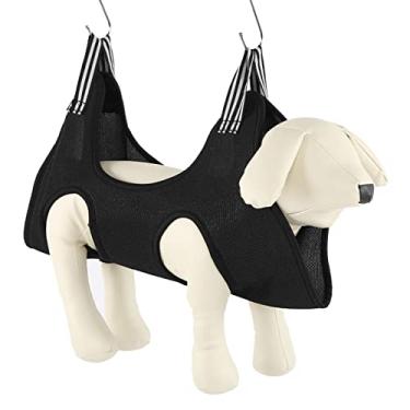 Imagem de Rede para tratamento de animais de estimação, tipoia de tratamento de animais para animais de estimação, poliéster macio multifuncional, conveniente para tomar remédios para aparar as(Preto, S)