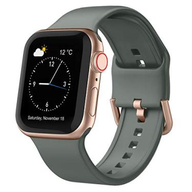 Imagem de Pulseira esportiva compatível com Apple Watch séries 11, 10, 9, 8, 7, 6, 5, 4, 3, 2 e 1 de 49 mm, 46 mm, 46 mm, 46 mm, 46 mm, 4, 2 e 1 SE, ultra feminina e masculina