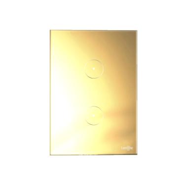 Imagem de Interruptor De Luz Touch Tok Glass 2 Botões Dourado Lumenx