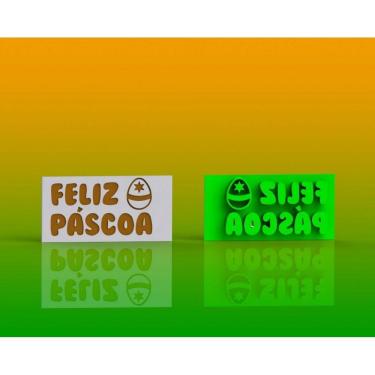 Imagem de Marcador Páscoa Placa Feliz Páscoa Mod 3
