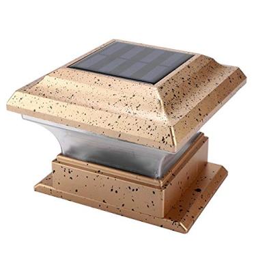 Imagem de Lâmpada de Pilar Exterior Moderno Poste Externo Luzes com Tampa Solar Poste Luzes LED à Prova D'Água para Jardim Lâmpada de Segurança(Luz branca positiva)