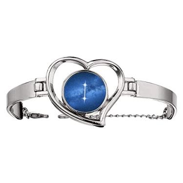 Imagem de N/A N/A Bracelete com pingente de coração e joia com estrelas da sorte Calm Just Beautiful, medium, metal