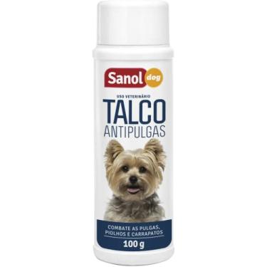 Imagem de Sanol Dog Talco Para Pêlos De Cães Antipulgas 100 G Branco