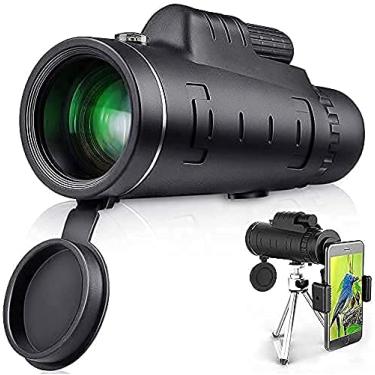 Imagem de Telescópio monóculo, Telescópio monocular zoomable de alta definição 40X60 para observação de pássaros, jogo de futebol, acampamento de caminhada, mini telescópio à prova d'água com suporte de tripé para smartphone Pequena surpresa