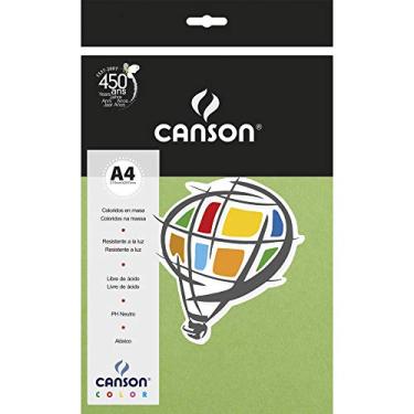 Imagem de CANSON Color Papel Colorido A4 180g/m² Pacote de 10 Folhas, Verde (Maçã), 210 x 297 mm