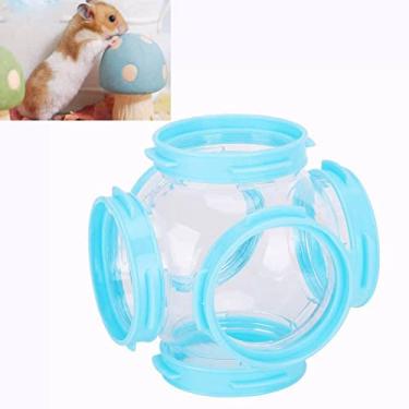 Imagem de 2 peças de tubo para animais de estimação, túnel de brinquedo, trilha, divertido, tubo hamster, externo, faça você mesmo, acessórios para gaiola (azul)