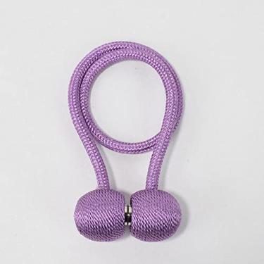 Imagem de Fivela de cortina de bola de pérola magnética fivela de renda traseira fivela de fivela gancho de barra gancho acessórios de decoração para casa, roxo, 1 peça