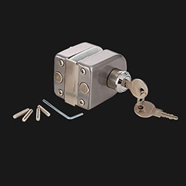 Imagem de Fechadura da porta de vidro, porta de vidro de aço inoxidável 8-12 mm SEM furadeira fechadura de segurança antirroubo para escritório em casa fechadura de porta única com botão