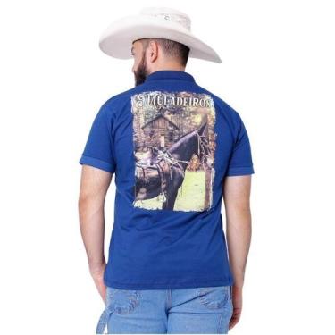 Imagem de Camiseta Muladeiros Masculina Country Gola Polo Azul - Jopper Bulls