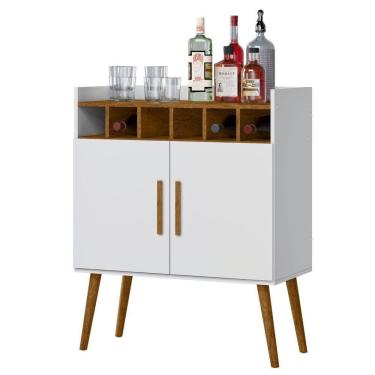 Imagem de Buffet 2 Portas E Adega Roma Tigus Baby branco/ipê