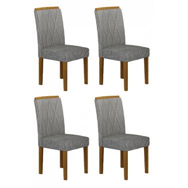 Imagem de Kit 04 Cadeiras Sala de Jantar Lorena MDF Moveis Leifer