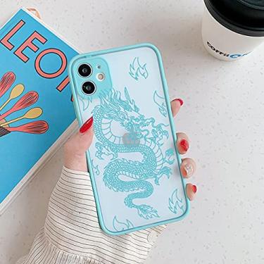 Imagem de Remazy moda dragão animal padrão capa de telefone para iphone 13 12 11 pro max x xs xr 8 7 6 plus capa dura transparente bolsa fosca, estilo 7, para iphone 12