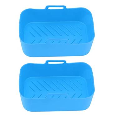 Imagem de Cesta de Silicone Airfryer, FáCil de Limpar, Resistente a Altas Temperaturas, Panela de Silicone Antiaderente para Cozinhar (Azul)