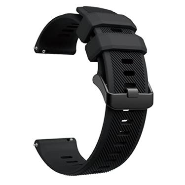 Imagem de GANYUU Alças de pulso para Polar Vantage M/M2 pulseira de relógio inteligente para Polar Grit X Pro pulseira de silicone 18 20 22mm pulseira (cor: carvão preto, tamanho: 20mm)