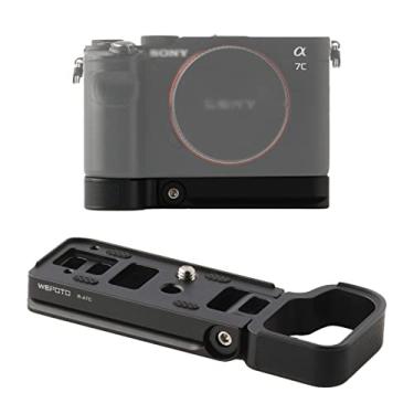 Imagem de WEPOTO R-A7C Placa de liberação rápida com aderência em L Suporte placa QR compatível com câmera Sony Alpha 7C A7C (ILCE7C) - couro de alumínio