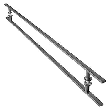 Imagem de Puxador De Porta Preto Inox Vidro Pivotante 160 cm M.S