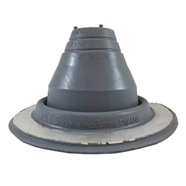 Imagem de DEKTITE #1 (DF101G) Cinza EPDM Tubo Redondo Flexível Piscante Dektite (Serve para Tubos OD de 6,35 cm - 6,35 cm) - Bota de Tubo de Metal para Telhado - Deks Dektite