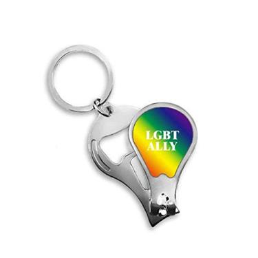 Imagem de Gradiente LGBT Ally Rainbow Homo cortador de unhas abridor chaveiro tesoura