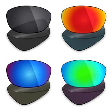 Imagem de 4 pares de lentes polarizadas de substituição Mryok para óculos de sol Wiley X XL-1 Advanced - Stealth preto/vermelho fogo/azul gelo/verde esmeralda