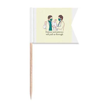 Imagem de Doctors Discuss Communicationpick Flags Marcação para Marcação de Palito de Dente, Bolo de Festa, Prato de Queijo