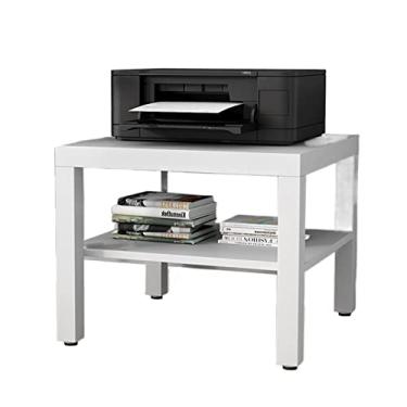 Imagem de KIZQYN Suporte de impressora simples de camada dupla rack de suporte de impressora de escritório para casa rack de armazenamento sob a mesa impressora de madeira industrial organizador rack de armazenamento impressora de mesa (cor: 1)