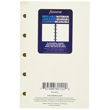 Imagem de Filofax Refil de caderno de anotações simples de bolso, móvel, 13 x 8 cm, 32 folhas de creme para diários de bolso recarregável da Filofax (B122451U)