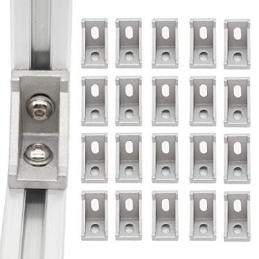 Imagem de 20 peças de 2,5 cm x 2,5 cm Série 1010 Perfis de extrusão de alumínio Fixador Conector T-Solt para extrusão Série 10