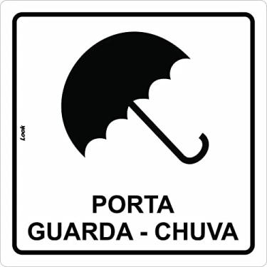 Imagem de Placa Sinalização Porta Guarda Chuva Tamanho:15X15CM