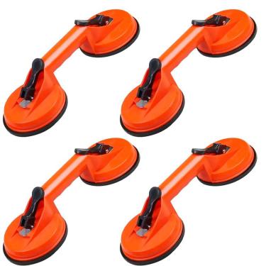 Imagem de Kit 4 Ventosa Dupla Alta Fixação Sucção 115mm 50kg Puxador Tira Amassado Porta Carro Tela Porcelanato Vidro - Starfer
