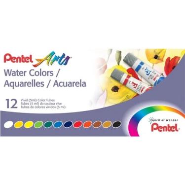 Imagem de Pentel Water Colors - Tinta Aquarela Tubo - 12 Cores Wfrs12