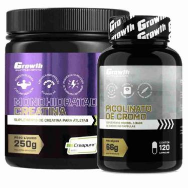 Imagem de Kit Creatina 250G Creapure + Cromo 120 Caps Growth Supplements