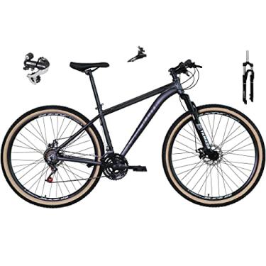 Imagem de Bicicleta Aro 29 Absolute Nero 4 Cabeamento Interno 24v Câmbio Shimano Acera K7 Garfo Trava Freio a Disco Pneu Faixa Bege (19, Grafite)