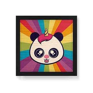 Imagem de Arte Maníacos Quadro Decorativo em Madeira Pandacórnio - 30x30cm (Moldura caixa em laca preta)