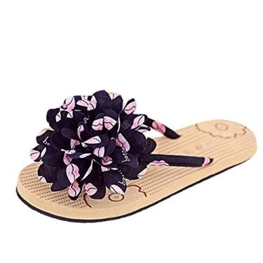 Imagem de Sandália feminina Gaorui Fashion casual verão sandália feminina praia mules, Roxa, 5.5