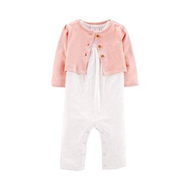 Imagem de Conjunto de cardigã Carter's Baby Girls Heart 12 meses branco/rosa
