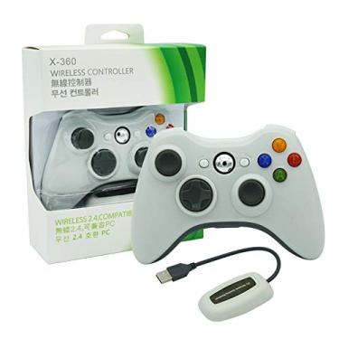 Imagem de Controle Sem Fio Xbox 360 Para Computador Notebook Playstation 3 + Receiver Branco