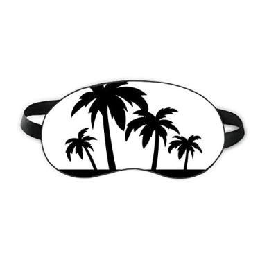 Imagem de Cobertura para sombra noturna macia com contorno de coqueiro, planta preta