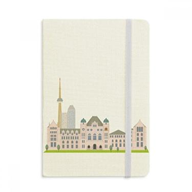 Imagem de Caderno de desenho em aquarela com estampa de cidade, Canadá, capa dura oficial, diário clássico