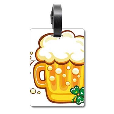 Imagem de Clover Yellow Beer Ireland St.Patrick's Day Mala Etiqueta de Bagagem Cartão de Bagagem Scutcheon Etiqueta
