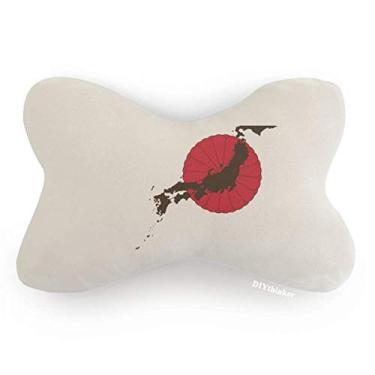Imagem de DIYthinker Emblema japonês padrão mapa acabamento carro pescoço decoração almofada almofada apoio de cabeça