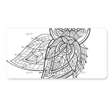 Imagem de DIYthinker Tinta de pássaro, linha voadora, placa de licença preta, etiqueta de aço inoxidável para automóvel